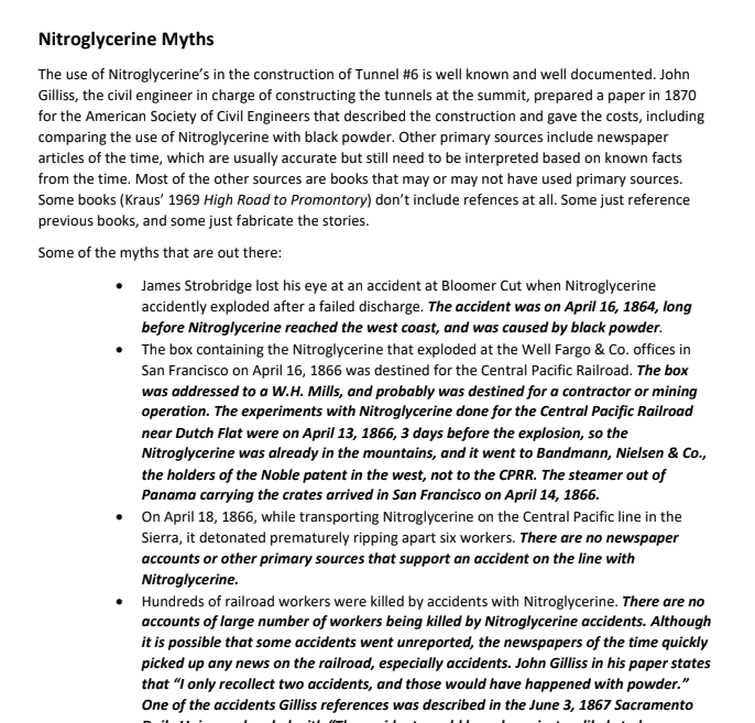 Nitroglycerine Myths