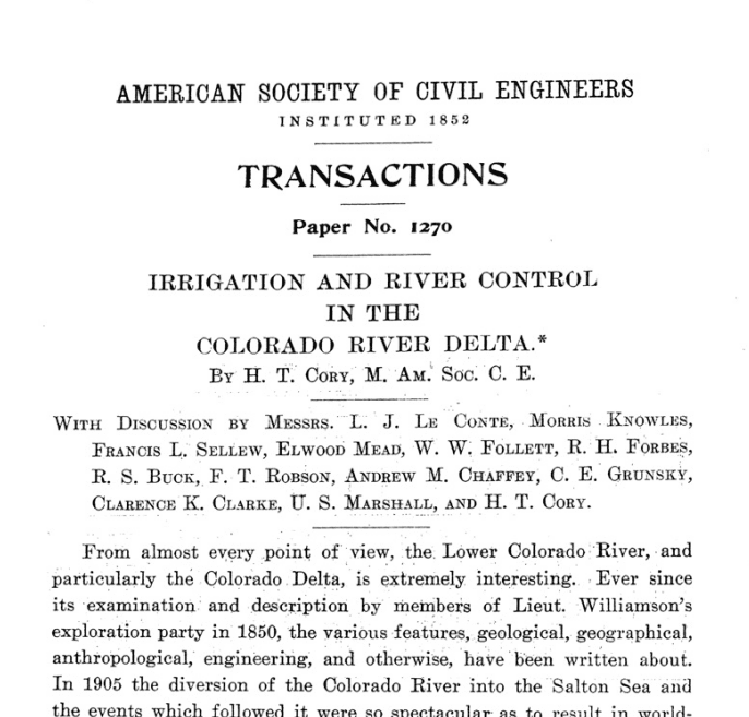 Irrigation and River Control in the Colorado River Delta