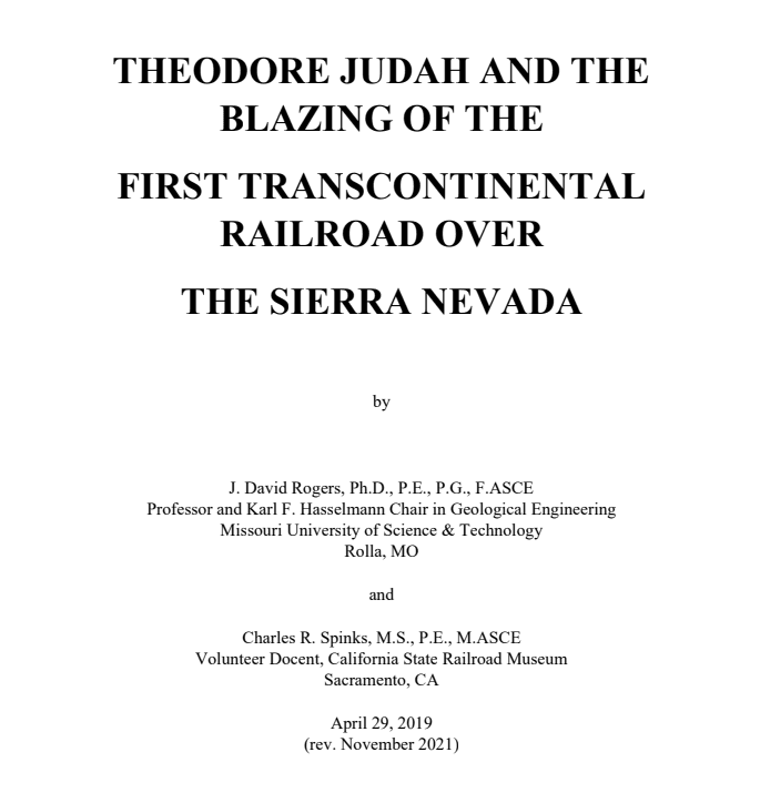 Theodore Judah and the Blazing of the First Transcontinental Railroad over the Sierra Nevada